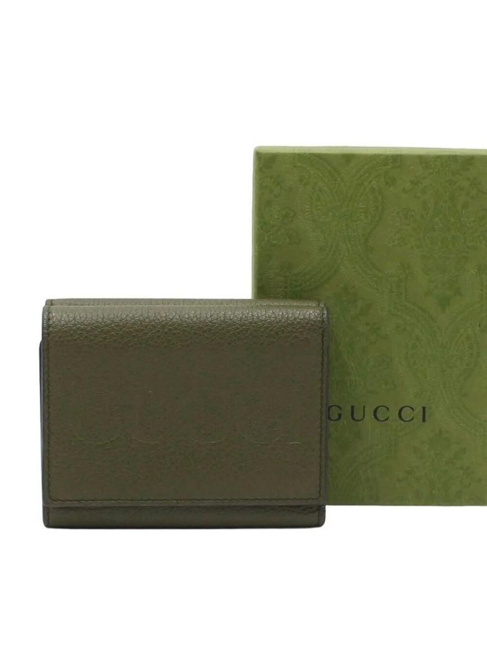Gucci Embossed Logo Leather Trifold Wallet